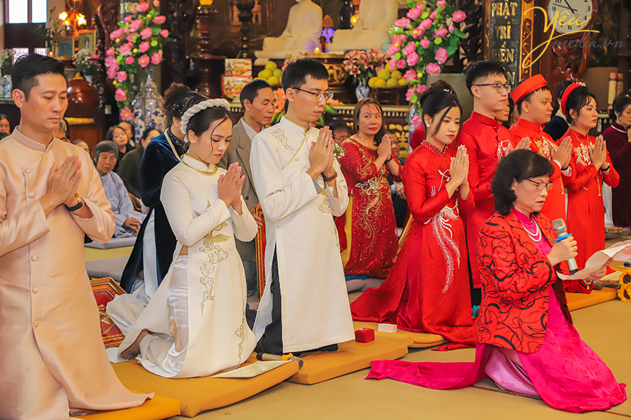 Lễ hằng thuận của chú rể trần hiếu và cô dâu bảo uyên tại chùa sùng phúc
