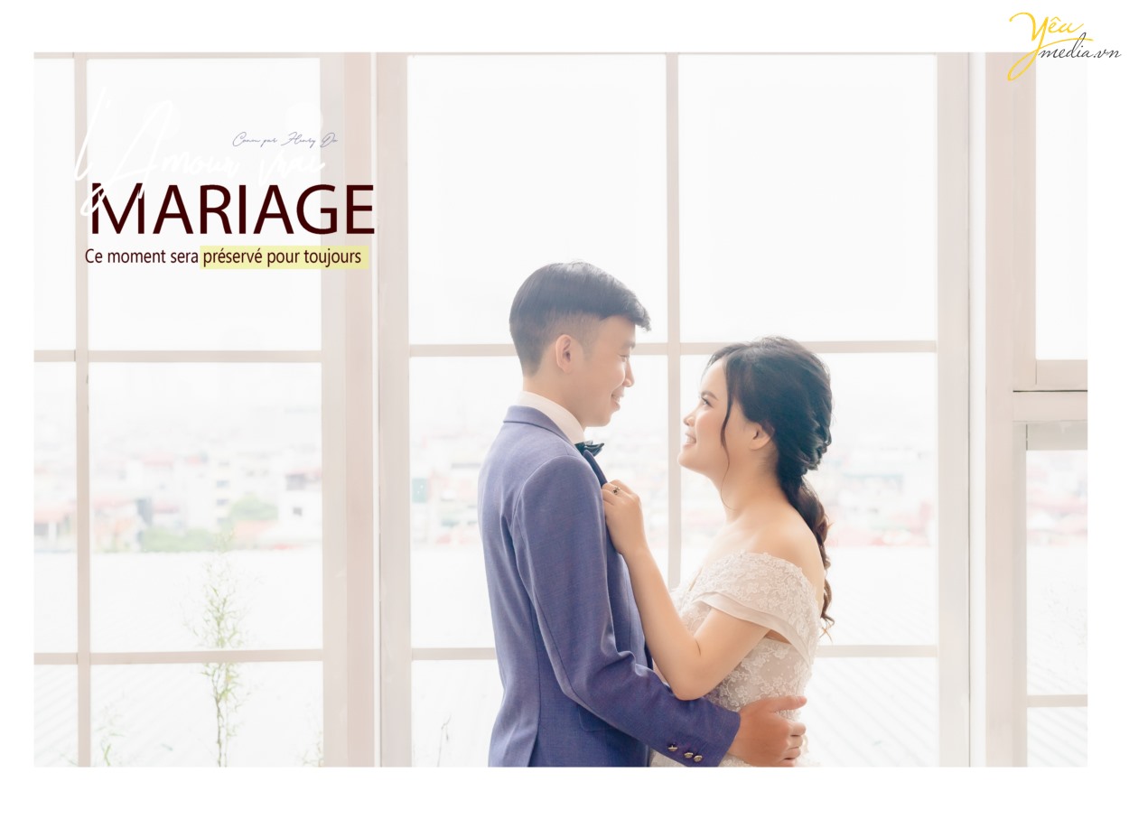 Chụp ảnh cưới tại 5 Garden phim trường có tủ sách cao như thư viện cùng ekip chụp hình studio yêu media hà nội