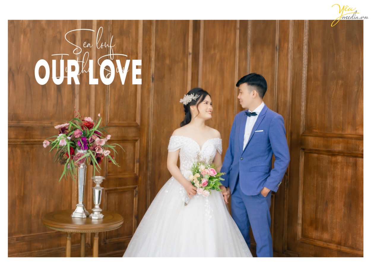 Chụp ảnh cưới tại 5 Garden phim trường có tủ sách cao như thư viện cùng ekip chụp hình studio yêu media hà nội