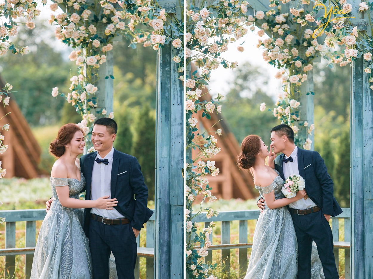 chụp ảnh cưới pre wedding trong khuôn viên santorinipark