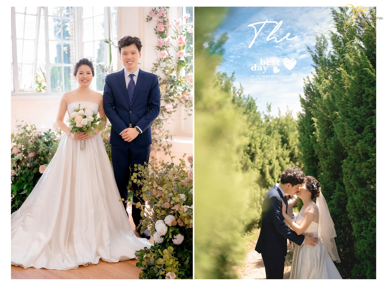Album ảnh cưới ở phim trường Santorini Park nắng đẹp Hàn Quốc