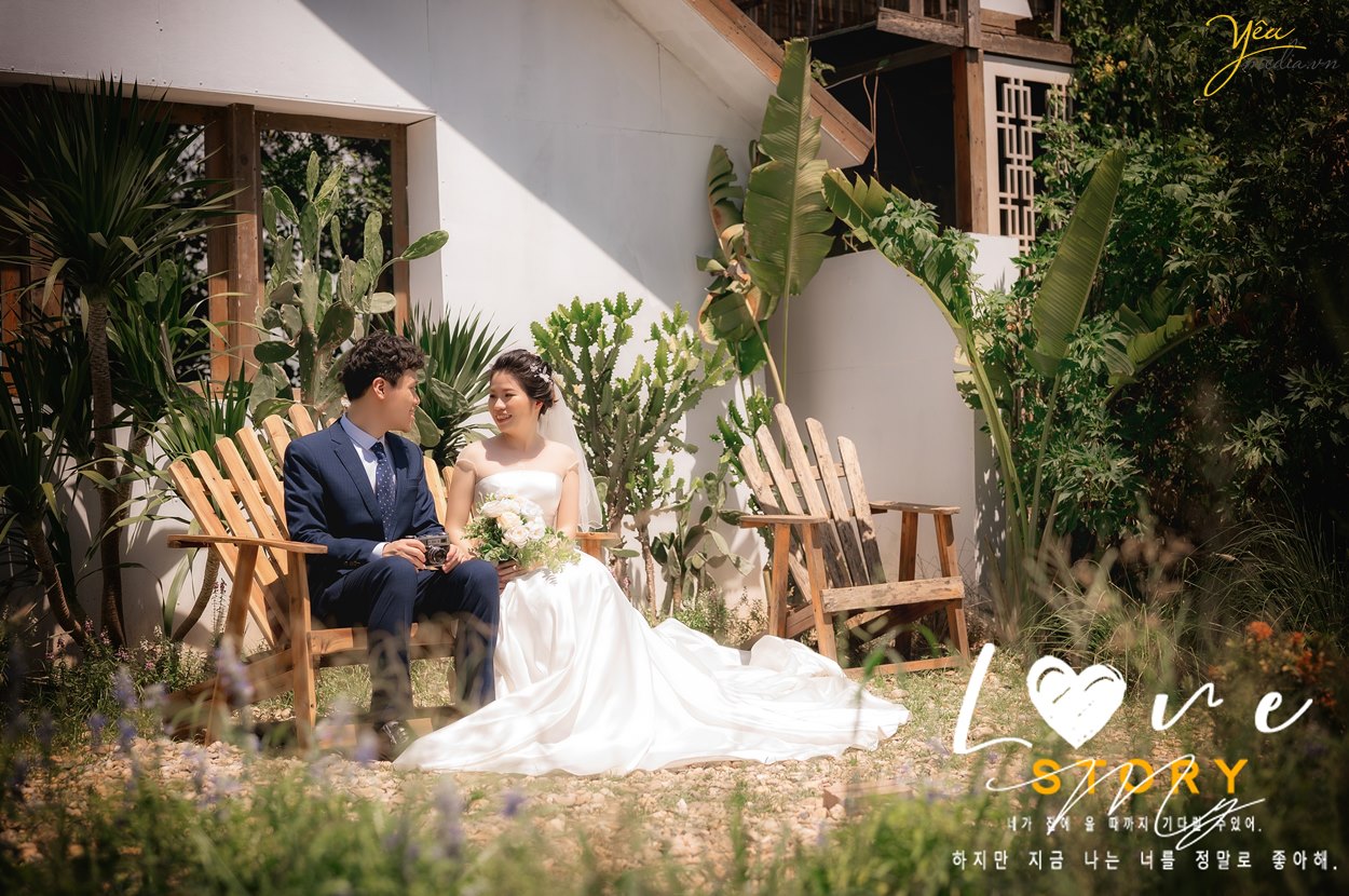 Album ảnh cưới ở phim trường Santorini Park nắng đẹp Hàn Quốc