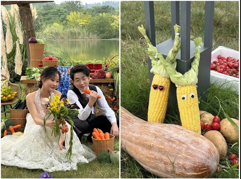 Những đám cưới trang chí toàn rau củ gần gũi với thiên nhiên