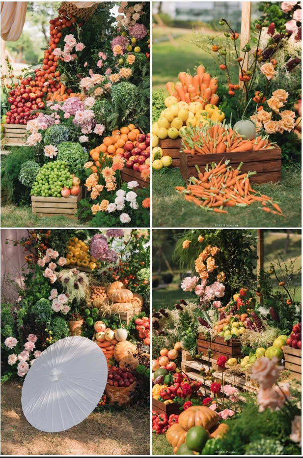 Những đám cưới trang chí toàn rau củ gần gũi với thiên nhiên