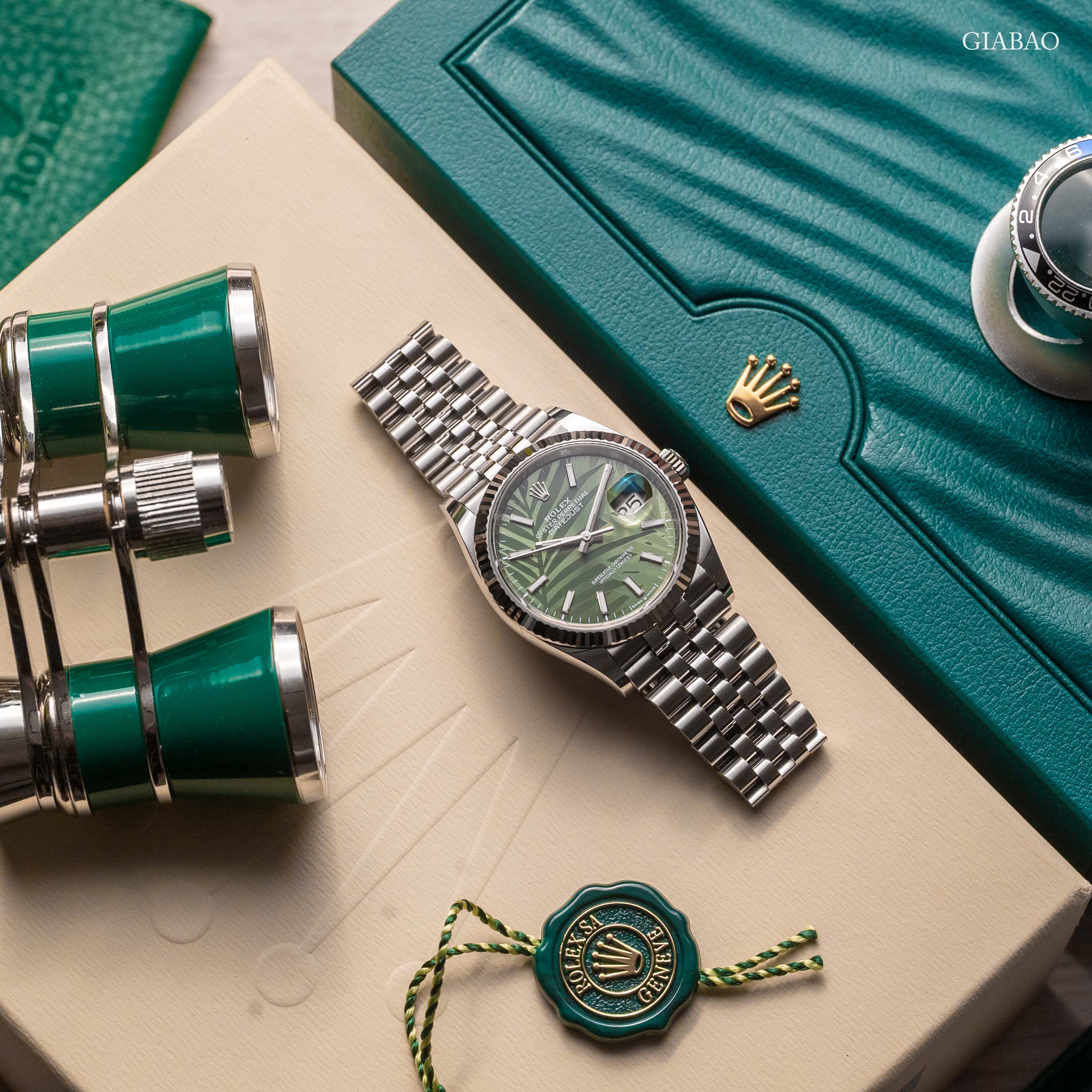 Đồng Hồ Rolex Datejust 36 126234 Mặt Số Cây Lá Nhiệt Đới