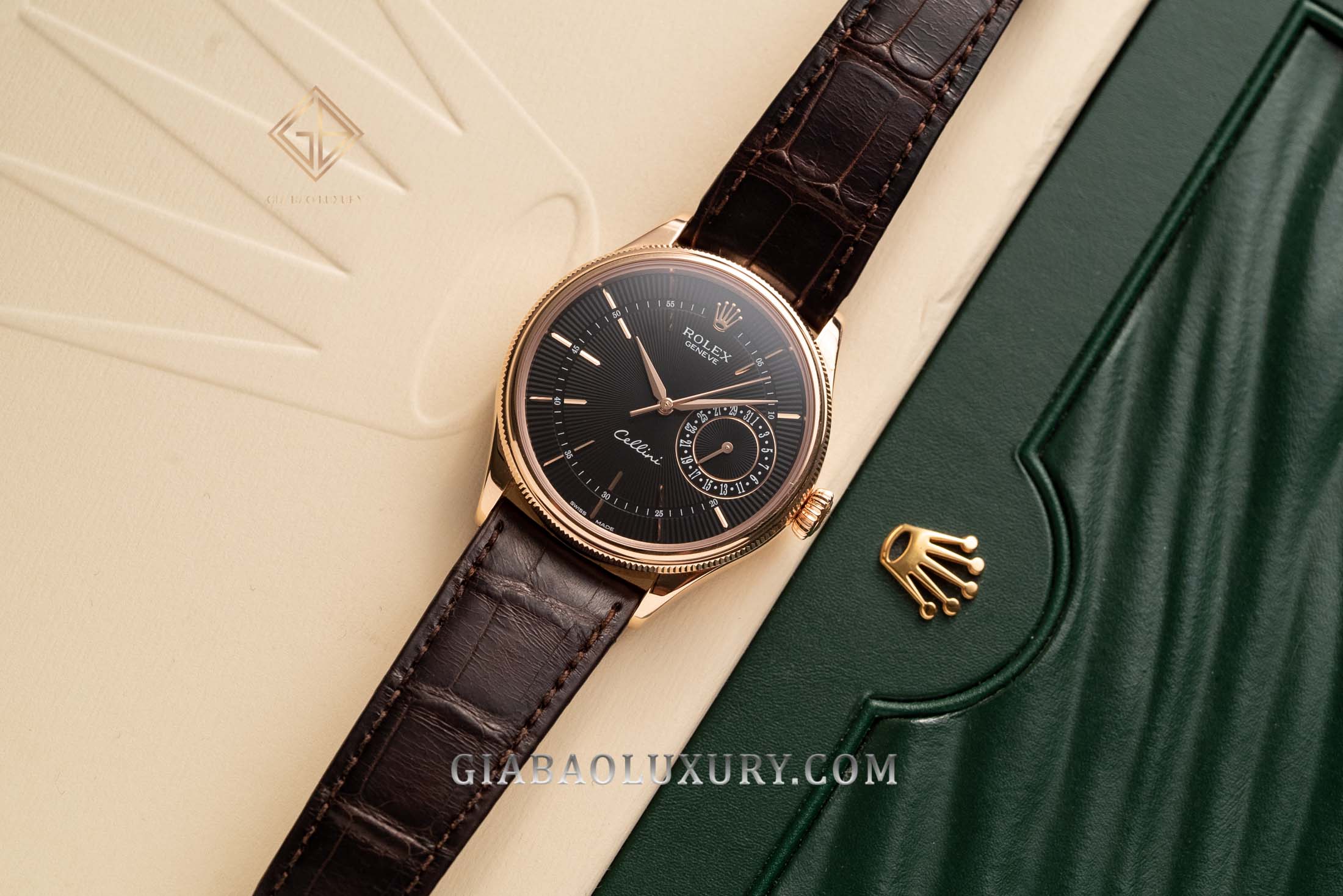 Đồng Hồ Rolex Cellini Date 50515 Mặt Số Đen