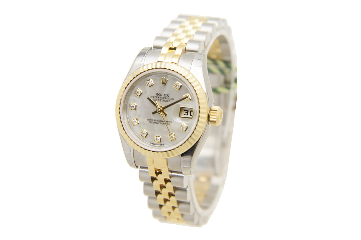 Đồng hồ Rolex Lady-Datejust 179173 Mặt Số Vỏ Trai Trắng