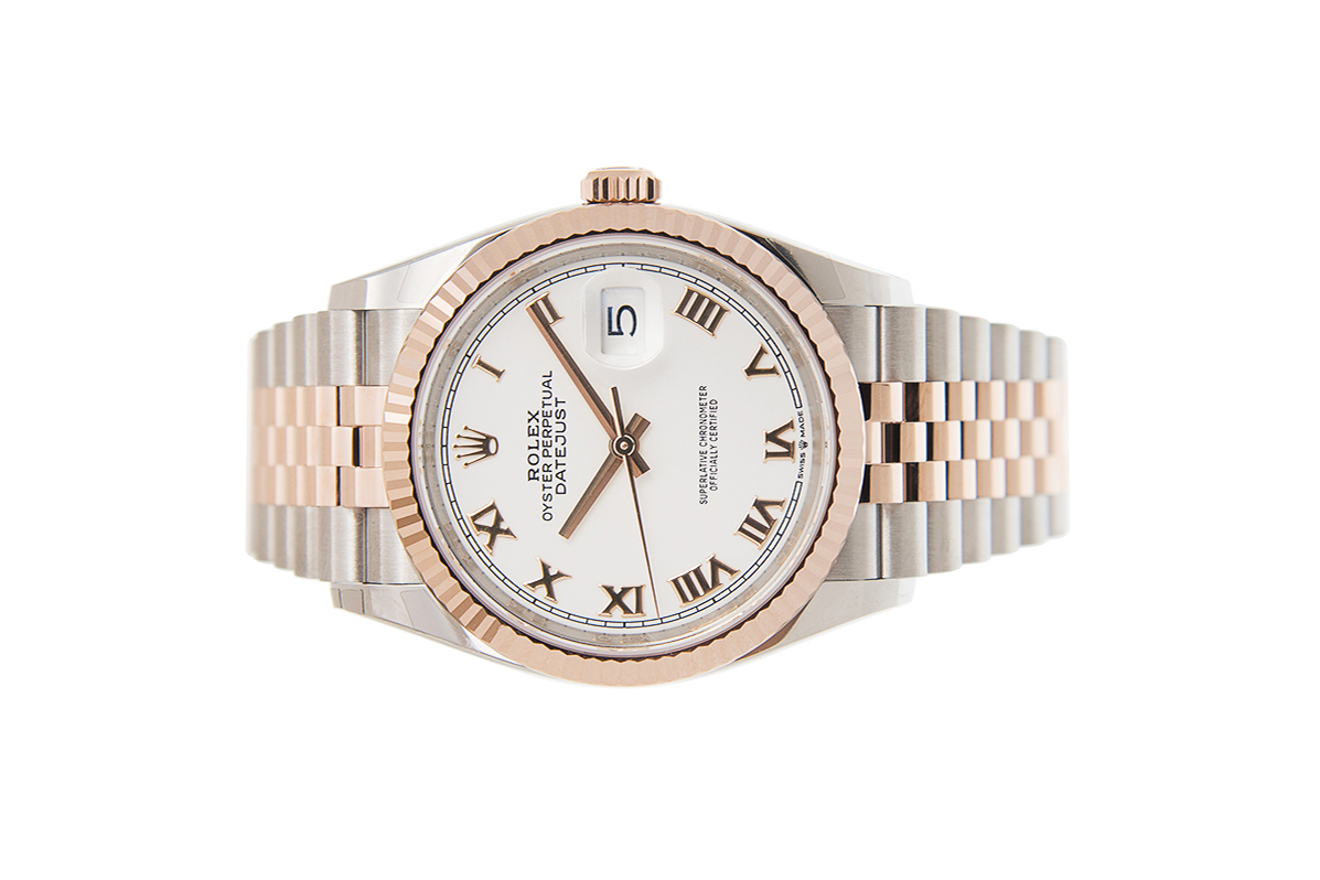 Đồng Hồ Rolex Datejust 36 126231 Mặt Số Trắng Cọc Số La Mã