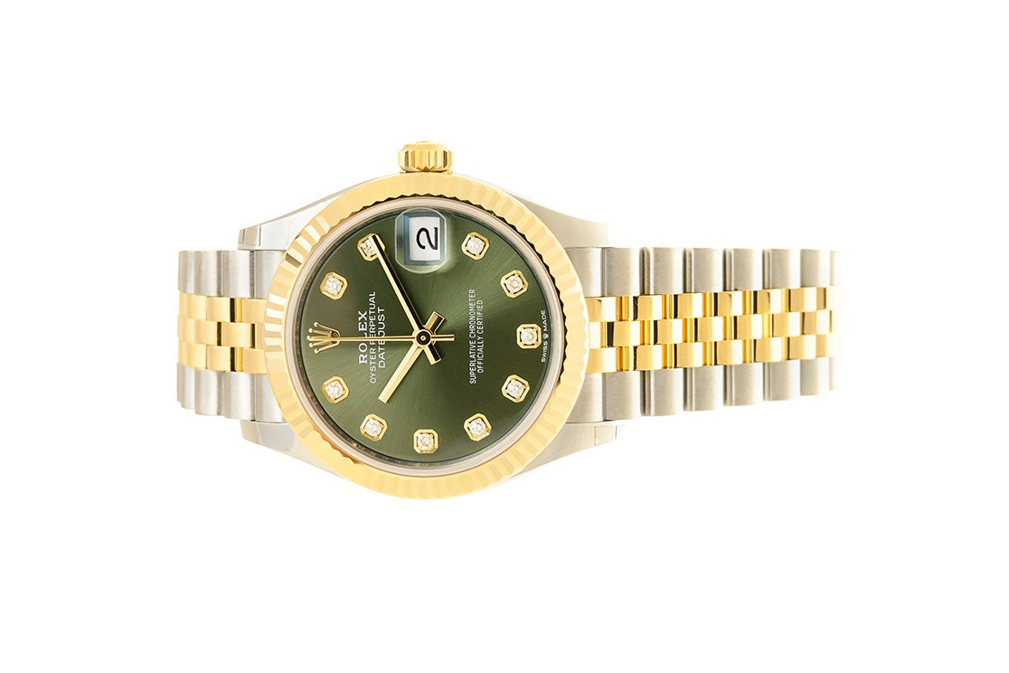 Đồng Hồ Rolex Datejust 31 278273 Mặt Số Xanh Oliu Nạm Kim Cương