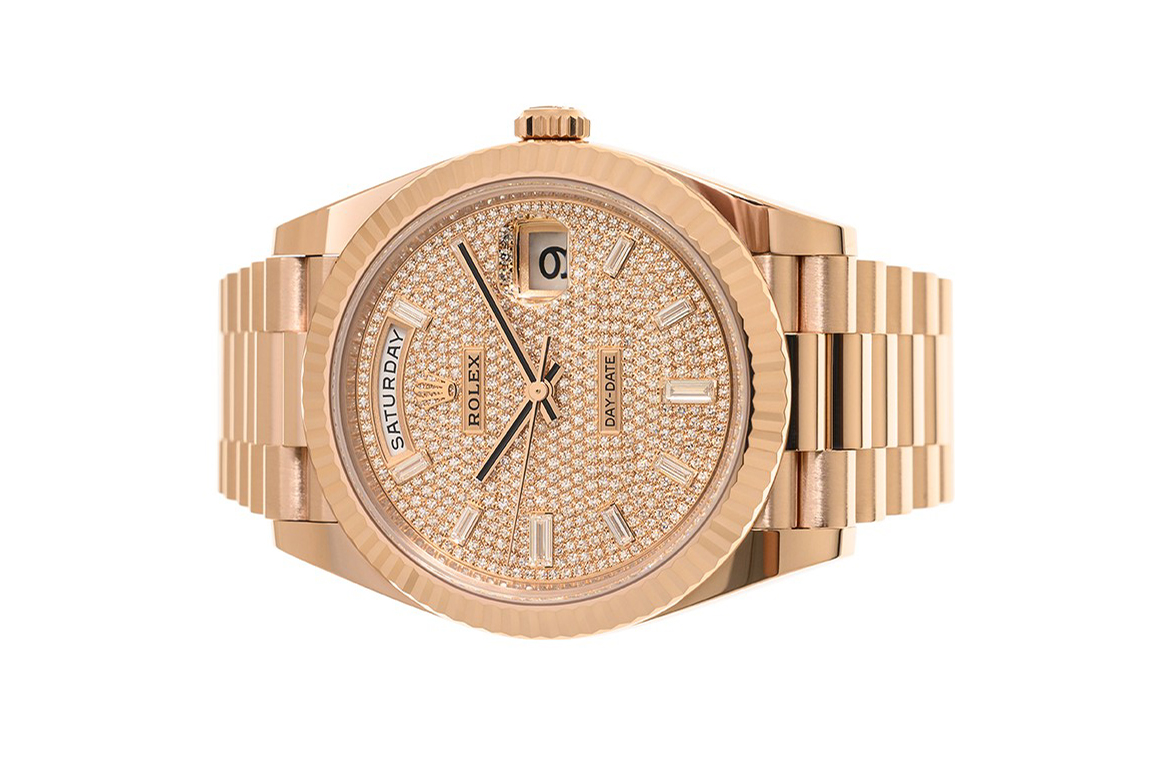 Đồng Hồ Rolex Day-Date 40 228235 Mặt Số Dát Kim Cương