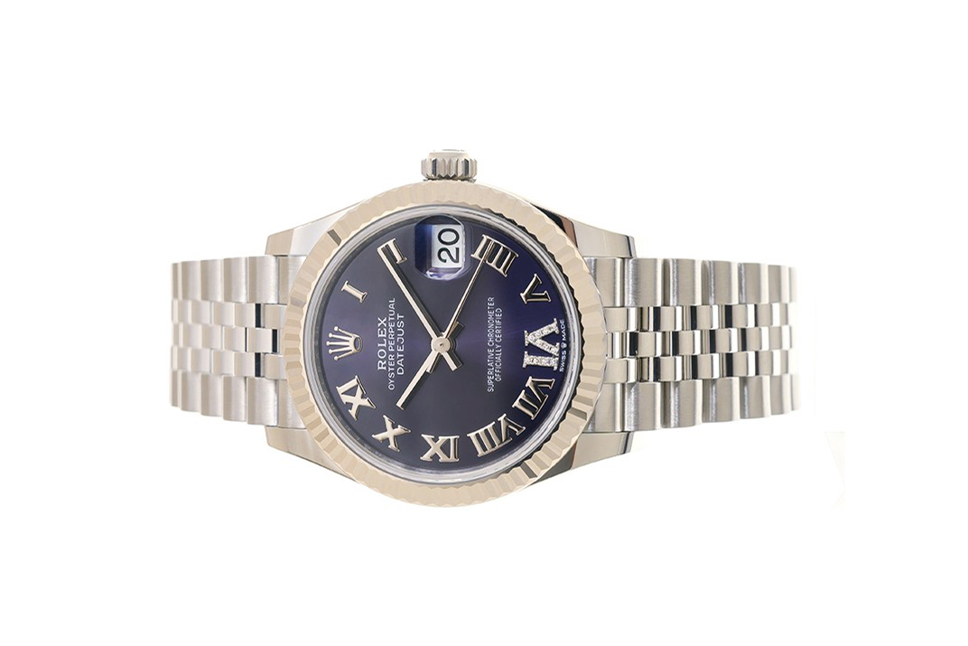Đồng Hồ Rolex Datejust 278274 Mặt Số Tím Cọc Số La Mã Đính Kim Cương
