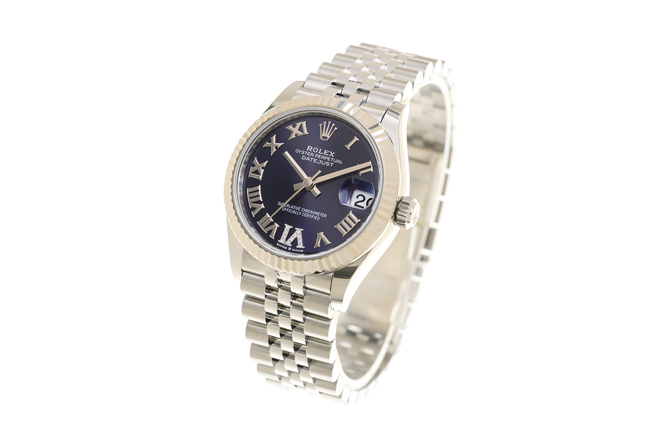 Đồng Hồ Rolex Datejust 278274 Mặt Số Tím Cọc Số La Mã Đính Kim Cương