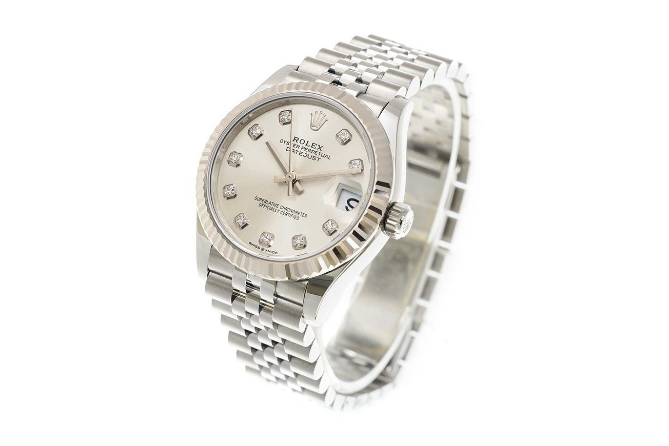 Đồng Hồ Rolex Datejust 278274 Mặt Số Bạc Cọc Số Kim Cương