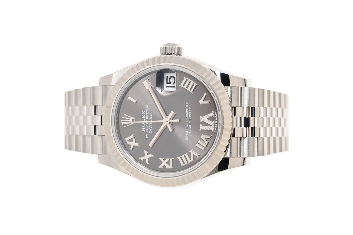 Đồng Hồ Rolex Datejust 278274 Mặt Số Xám Cọc Số La Mã Đính Kim Cương