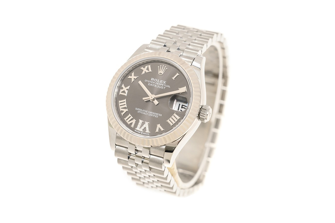 Đồng Hồ Rolex Datejust 278274 Mặt Số Xám Cọc Số La Mã Đính Kim Cương