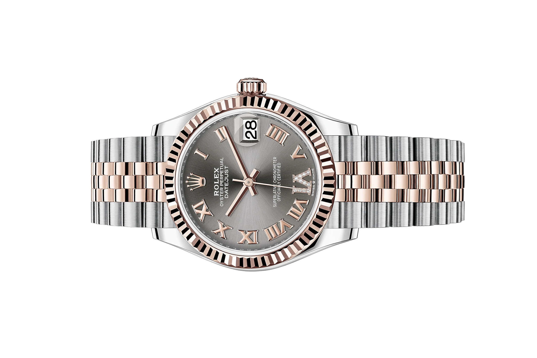 Đồng Hồ Rolex Datejust 31 278271 Mặt Số Xám Cọc Số La Mã Nạm Kim Cương