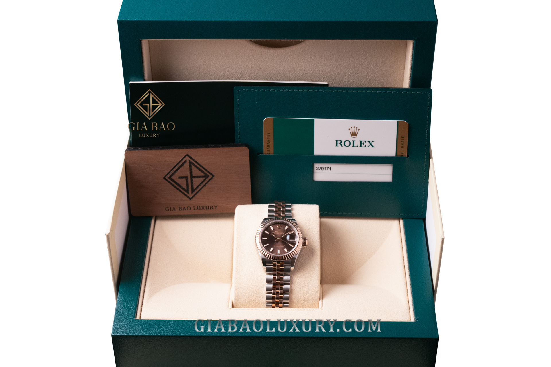 Đồng Hồ Rolex Lady-Datejust 279171 Mặt Số Chocolate Cọc Số Dạ Quang (Like New)