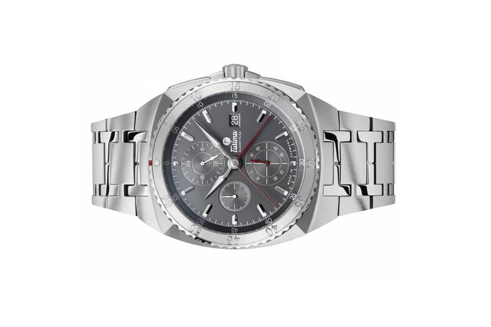 Đồng hồ đeo tay thương hiệu Tutima, dòng sản phẩm Saxon One, Ref no: 6422-01, mặt số than Anthracite, size 43mm, máy tự động, vỏ và dây đồng hồ bằng thép không gỉ, hàng mới 100%