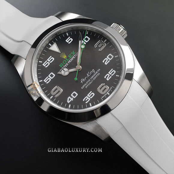 Dây cao su Rubber B dành cho đồng hồ Rolex Airking 40mm Ref. 116900 - Classic Series Dây Rubber B Classic Series cho Rolex Airking 116900