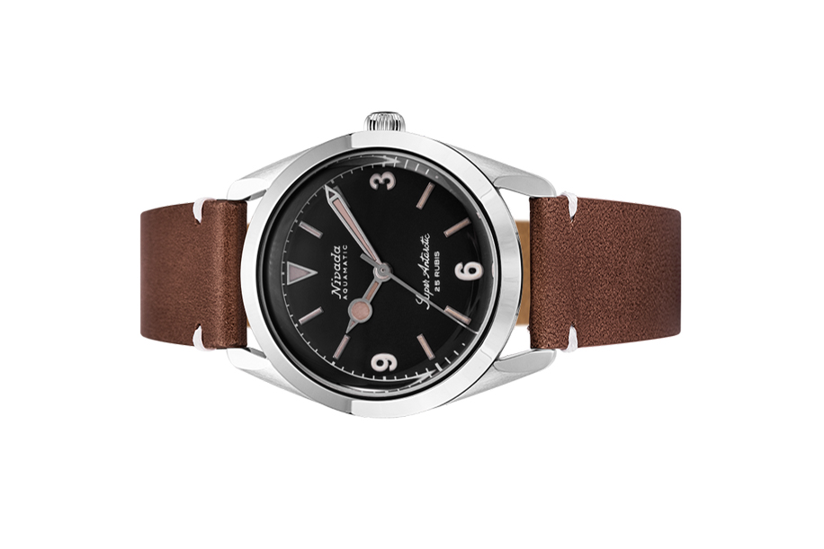 Đồng Hồ Nivada Grenchen Antarctic Đồng hồ đeo tay thương hiệu Nivada Grenchen, dòng sản phẩm Super Antarctic 3.6.9, Ref num 32032A, mặt số đen mờ, size 38mm, máy tự động, vỏ bằng thép không gỉ 316L, dây da bò, mới 100%