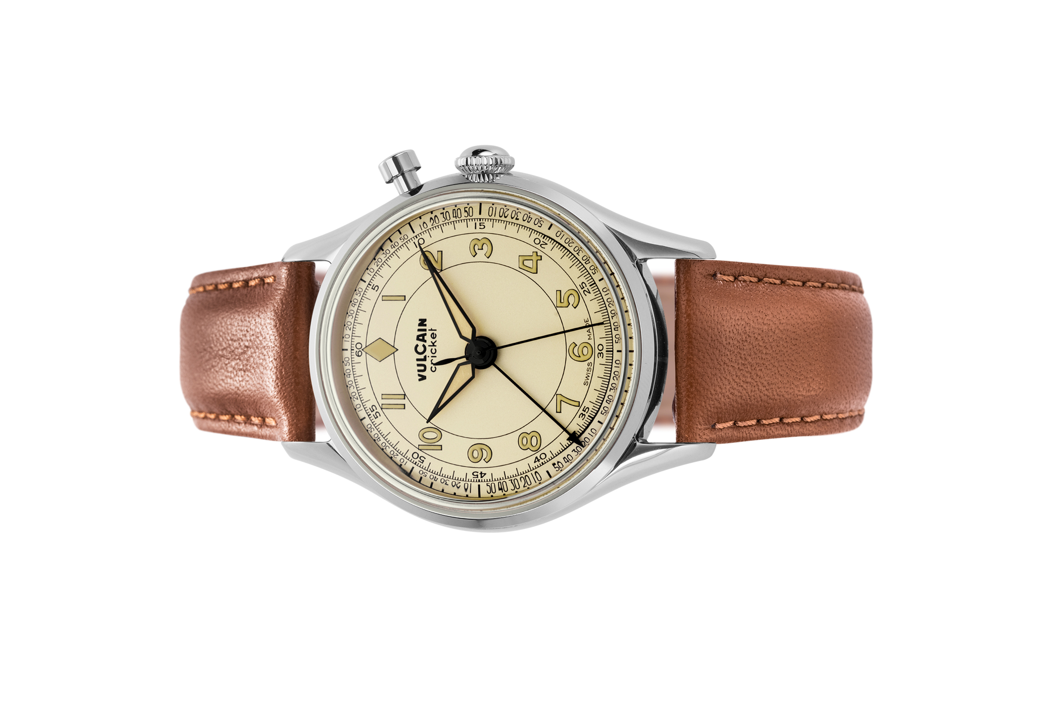 Đồng Hồ Vulcain Cricket classique 36mm Eggshell 100169B77.BAL301 Đồng hồ đeo tay thương hiệu Vulcain, dòng sản phẩm Cricket Classique, Ref no: 100169B77, mặt số Eggshell, size 36mm, máy lên cót tay, vỏ đồng hồ thép không gỉ, dây da cá sấu, hàng mới 100%