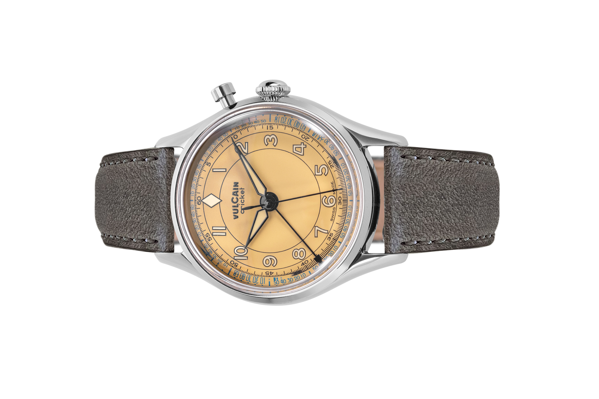 Đồng Hồ Vulcain Cricket classique 39mm Brown 100168B87.BAL248 Đồng hồ đeo tay thương hiệu Vulcain, dòng sản phẩm Cricket Classique, Ref no: 100168B87, mặt số màu nâu Kaki, size 39mm, máy lên cót tay, vỏ đồng hồ thép không gỉ, dây da cá sấu, hàng mới 100%