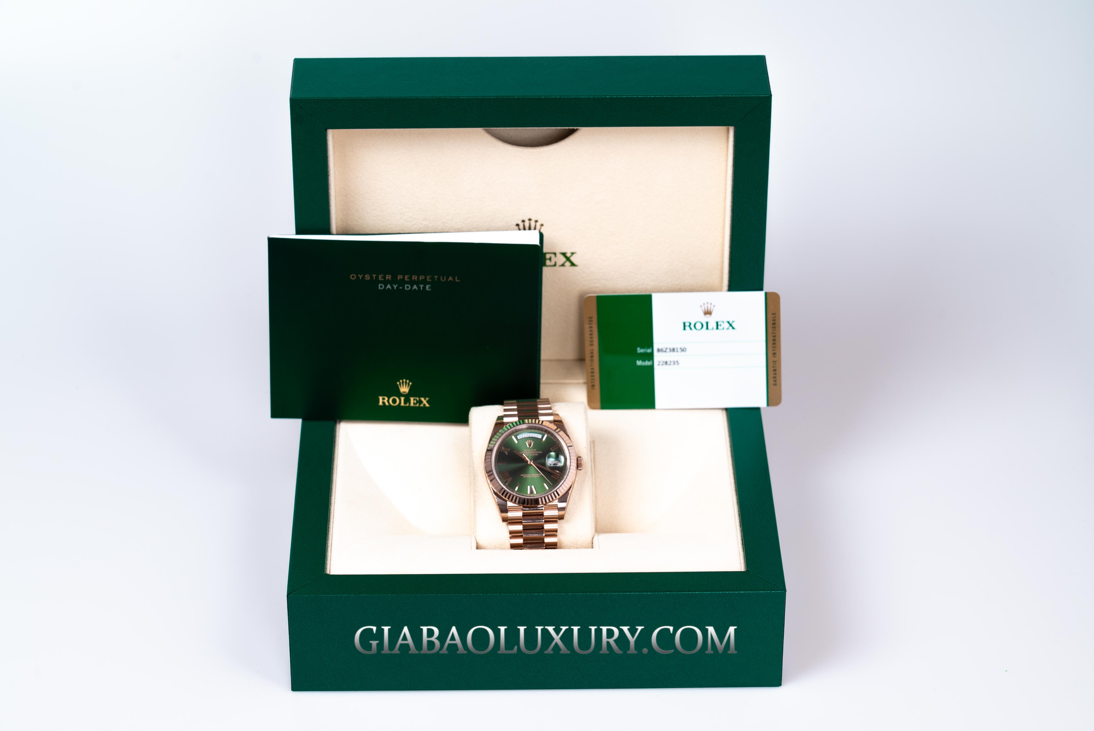 Đồng Hồ Rolex Day Date 228235 Mặt Số Xanh Oliu Đồng Hồ Rolex Day-Date 40 228235 Mặt Số Xanh Olive