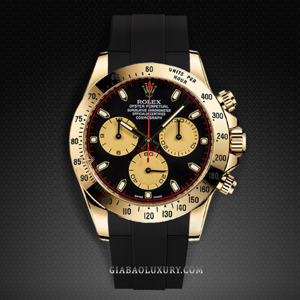 Dây Rubber B Velcro® Series cho Rolex Daytona phiên bản dây kim loại Oyster vỏ Steel, Yellow Gold và Two-Tone