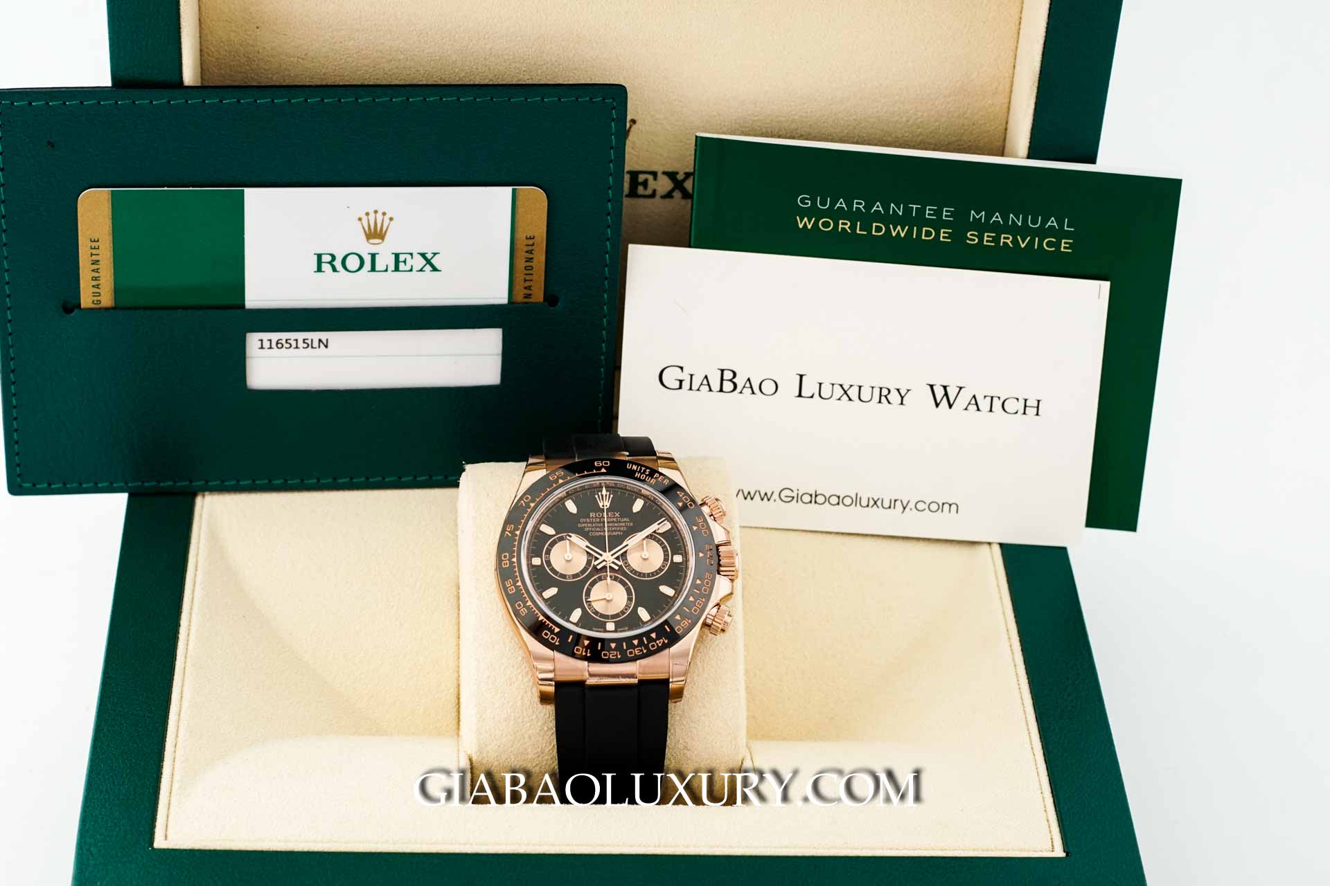 Đồng Hồ Rolex Cosmograph Daytona 116515LN Mặt Số Đen Hồng Đồng Hồ Rolex Cosmograph Daytona 116515LN Mặt Số Đen Hồng