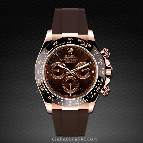 Dây Rubber B Couture Series cho Rolex Daytona phiên bản dây da vỏ vàng hồng