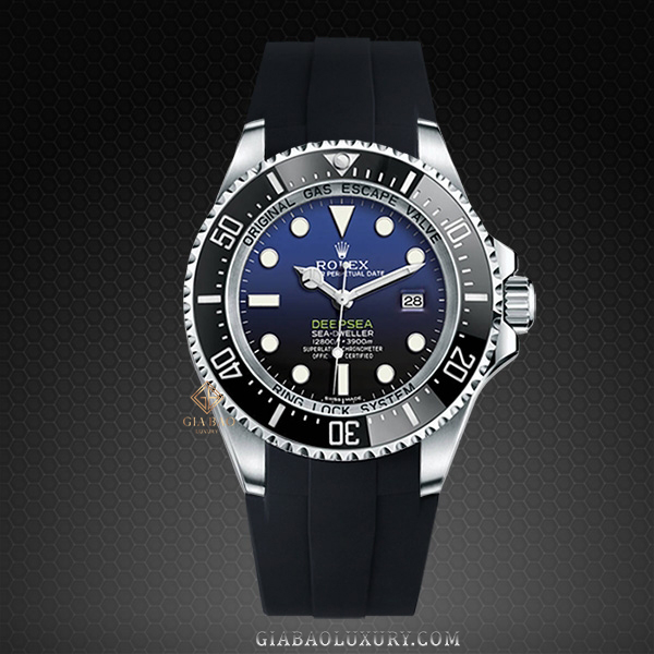 Dây cao su Rubber B dành cho đồng hồ Rolex Sea-Dweller DEEPSEA 44mm Ref. 116660 vành Ceramic khóa Glidelock (2008 - 2017) - Tang Buckle Series VulChromatic® Dây Rubber B Tang Buckle Series VulChromatic® cho Rolex Sea-Dweller DEEPSEA 116660