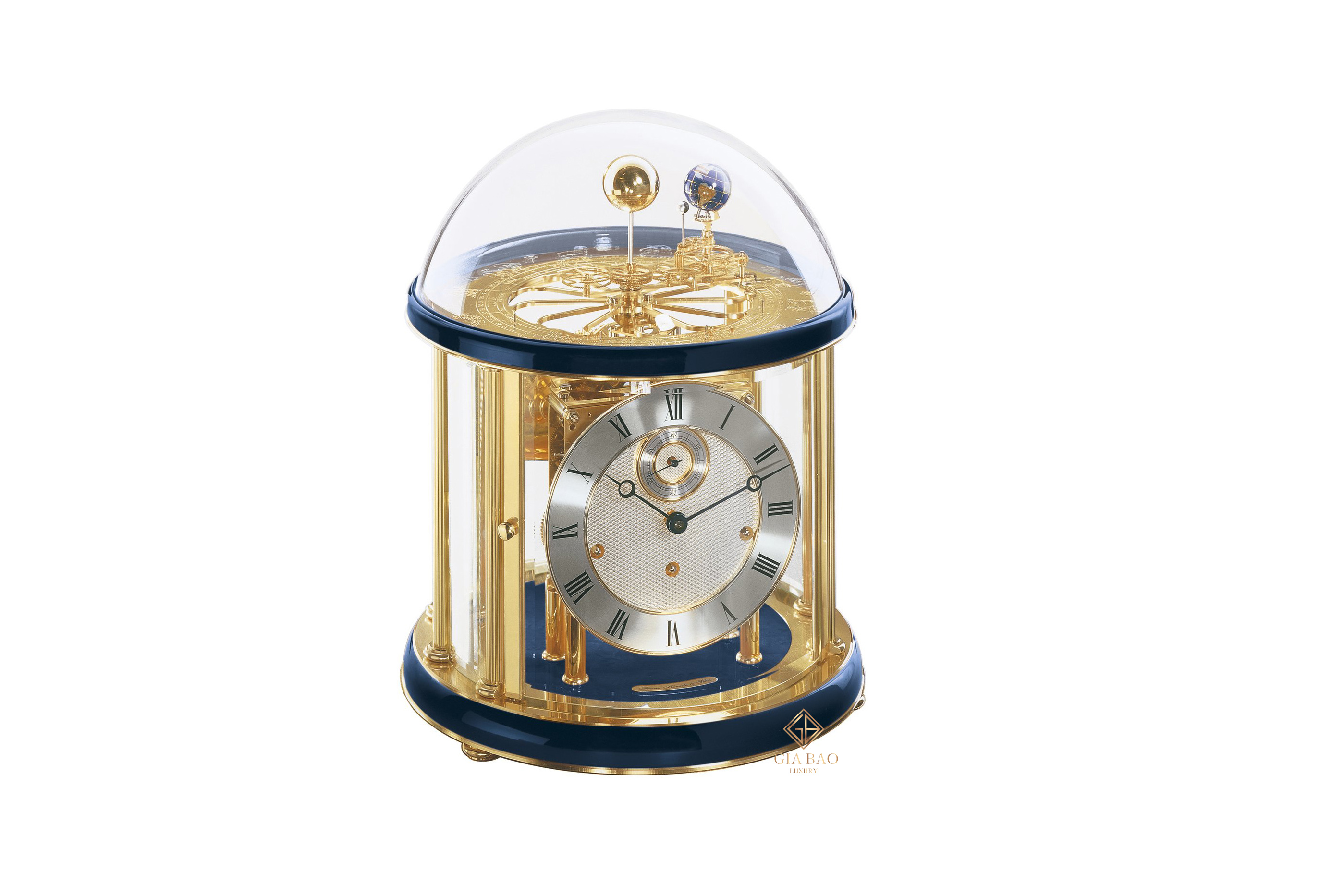 Đồng Hồ Để Bàn Hermle Tellurium 22805 V30352 (Blue and Brass)