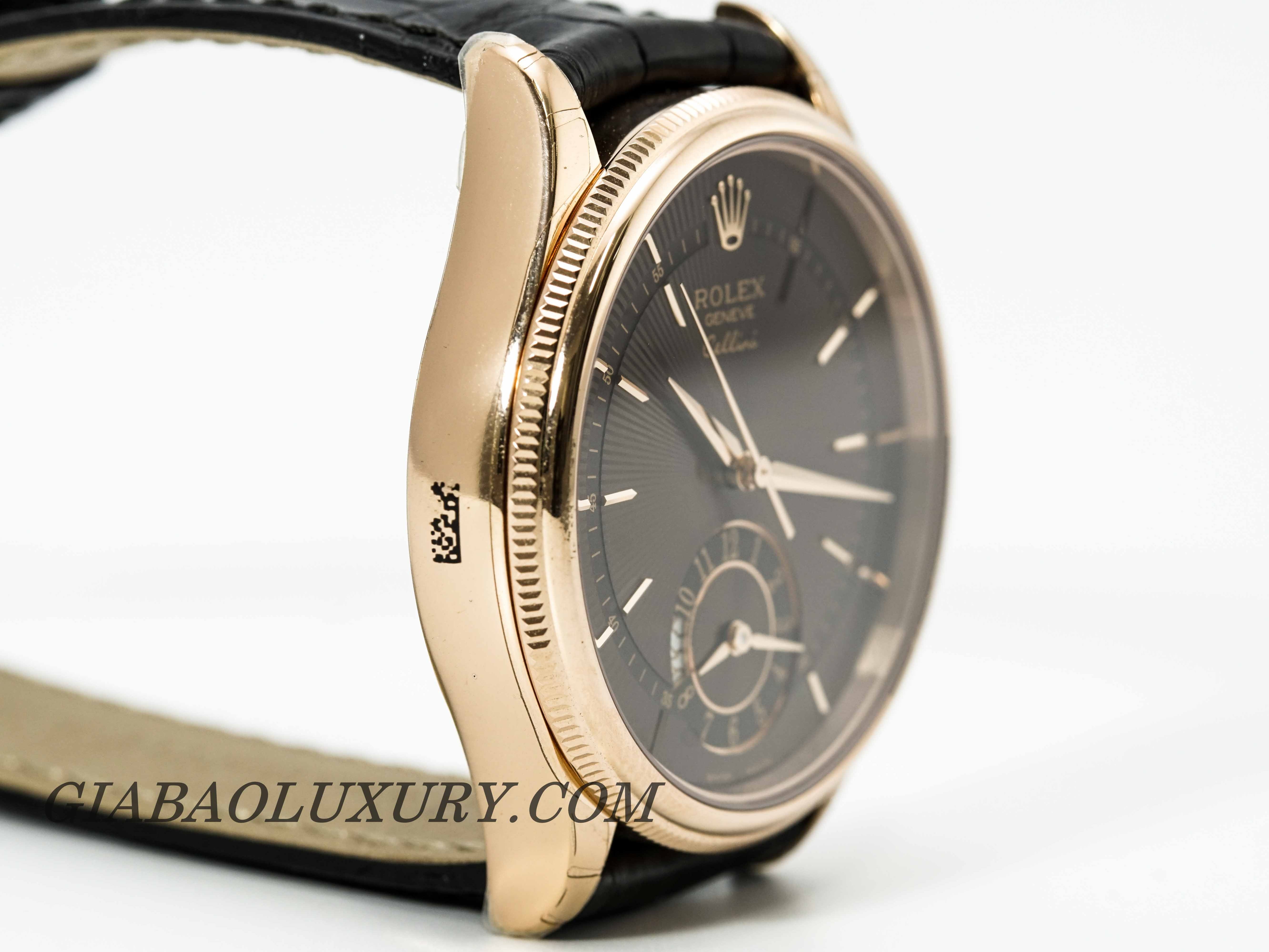 Đồng Hồ Rolex Cellini Dual Time 50525 Mặt Số Chocolate