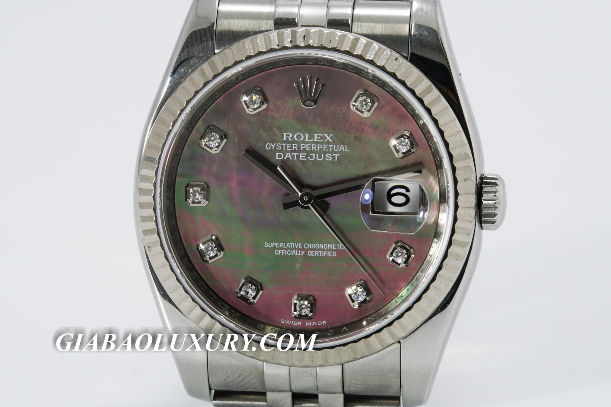 Đồng Hồ Rolex Datejust 36 116234 Mặt Số Xà Cừ Tím