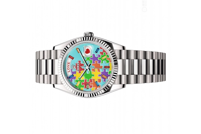 Đồng Hồ Rolex Day-Date 36 128239 Mặt Số Emoji Puzzle