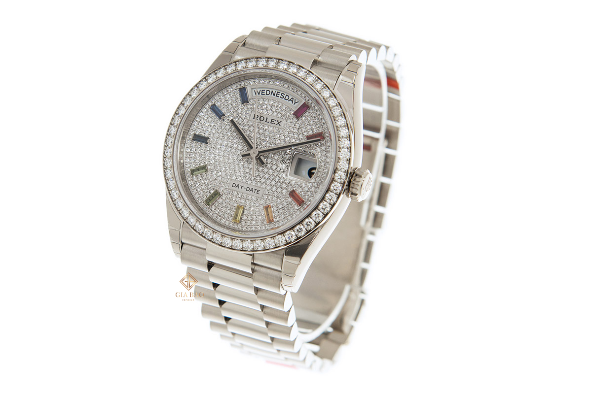 Đồng Hồ Rolex Day-Date 36 128349RBR Mặt Số Đính Kim Cương Đồng Hồ Rolex Day-Date 36 128349RBR Mặt Số Đính Kim Cương