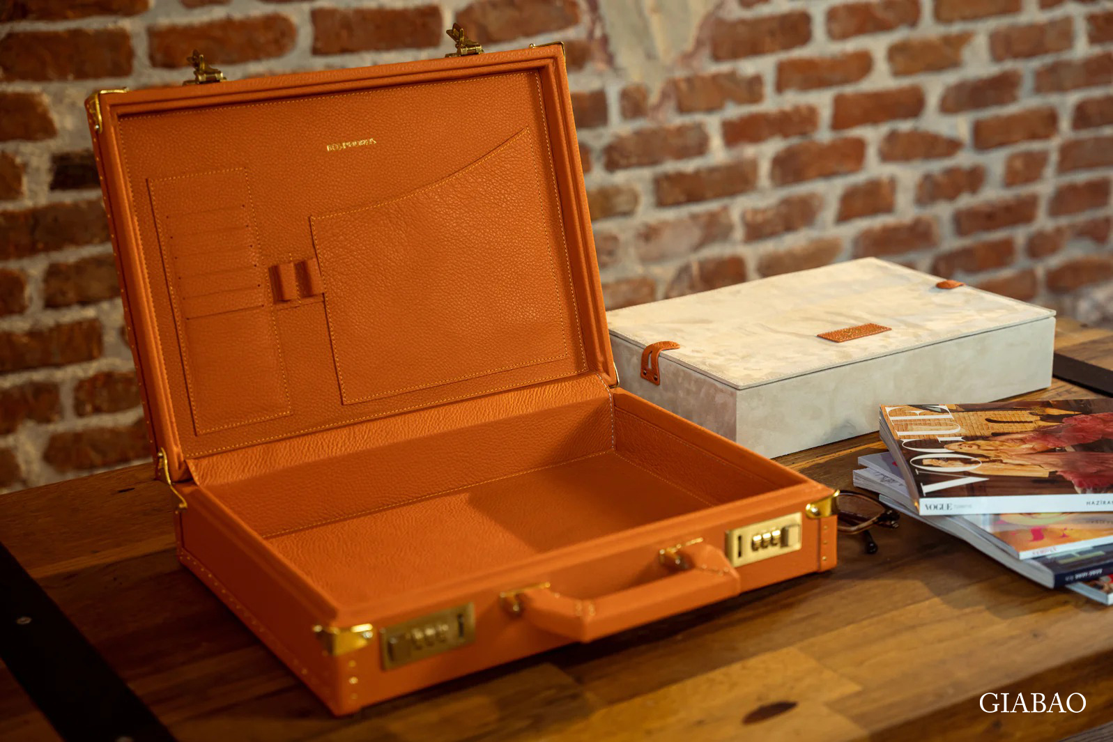 Hộp đựng đồng hồ Bosphorus Leather MASTER EDITION TOGO ORANGE