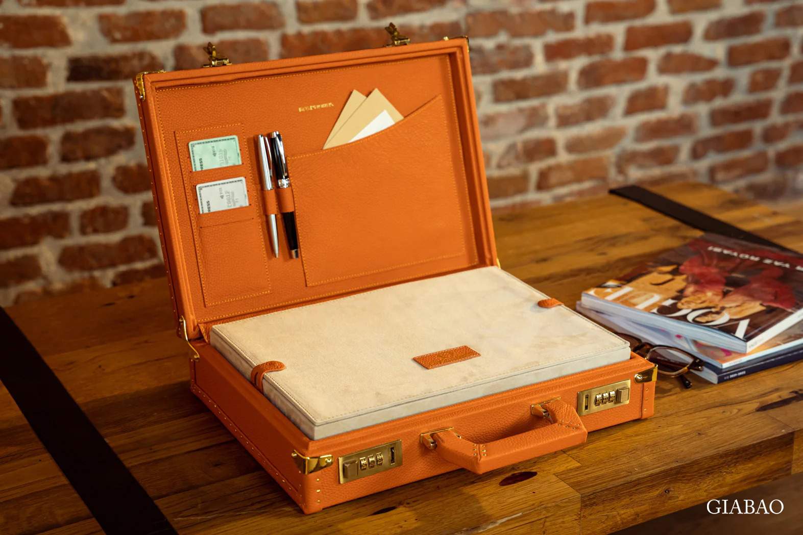 Hộp đựng đồng hồ Bosphorus Leather MASTER EDITION TOGO ORANGE