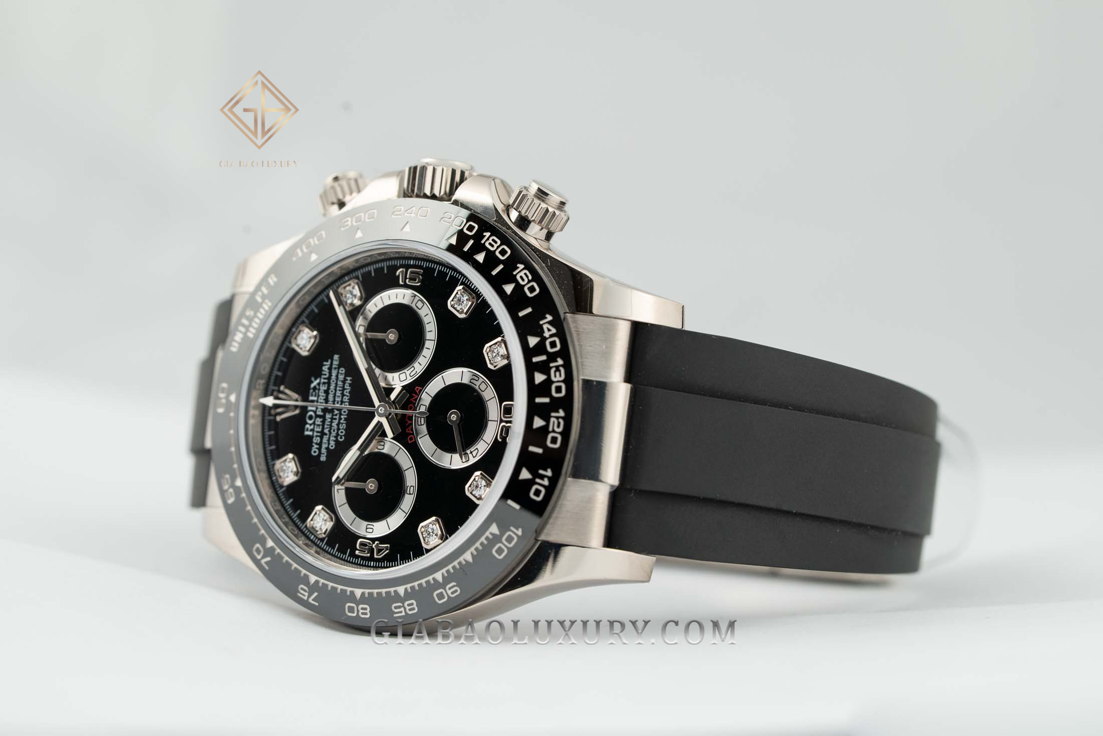 Đồng Hồ Rolex Cosmograph Daytona 116519LN Mặt Số Đen Nạm Kim Cương