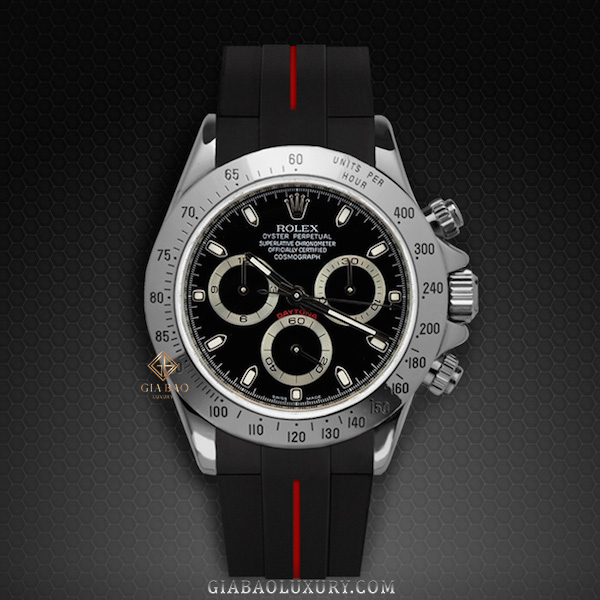 Dây cao su Rubber B dành cho đồng hồ Rolex Daytona phiên bản dây kim loại Oyster vỏ Steel, Yellow Gold và Two-Tone - Tang Buckle Series VulChromatic® Dây Rubber B Tang Buckle Series VulChromatic® cho Rolex Daytona phiên bản dây kim loại Oyster vỏ Steel, Yellow Gold và Two-Tone