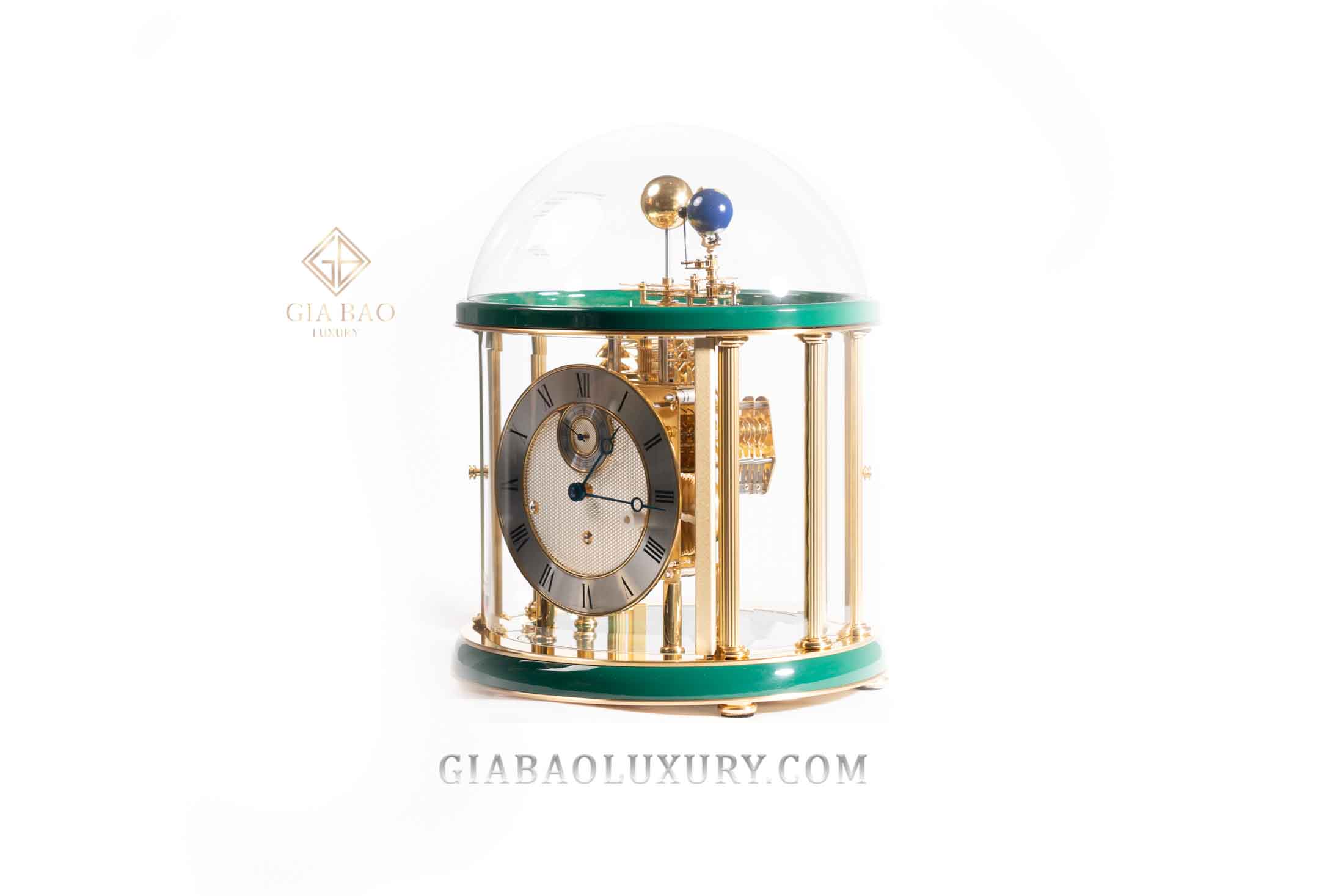 Đồng Hồ Để Bàn Hermle Tellurium 22805 V10352 (Green and Brass)