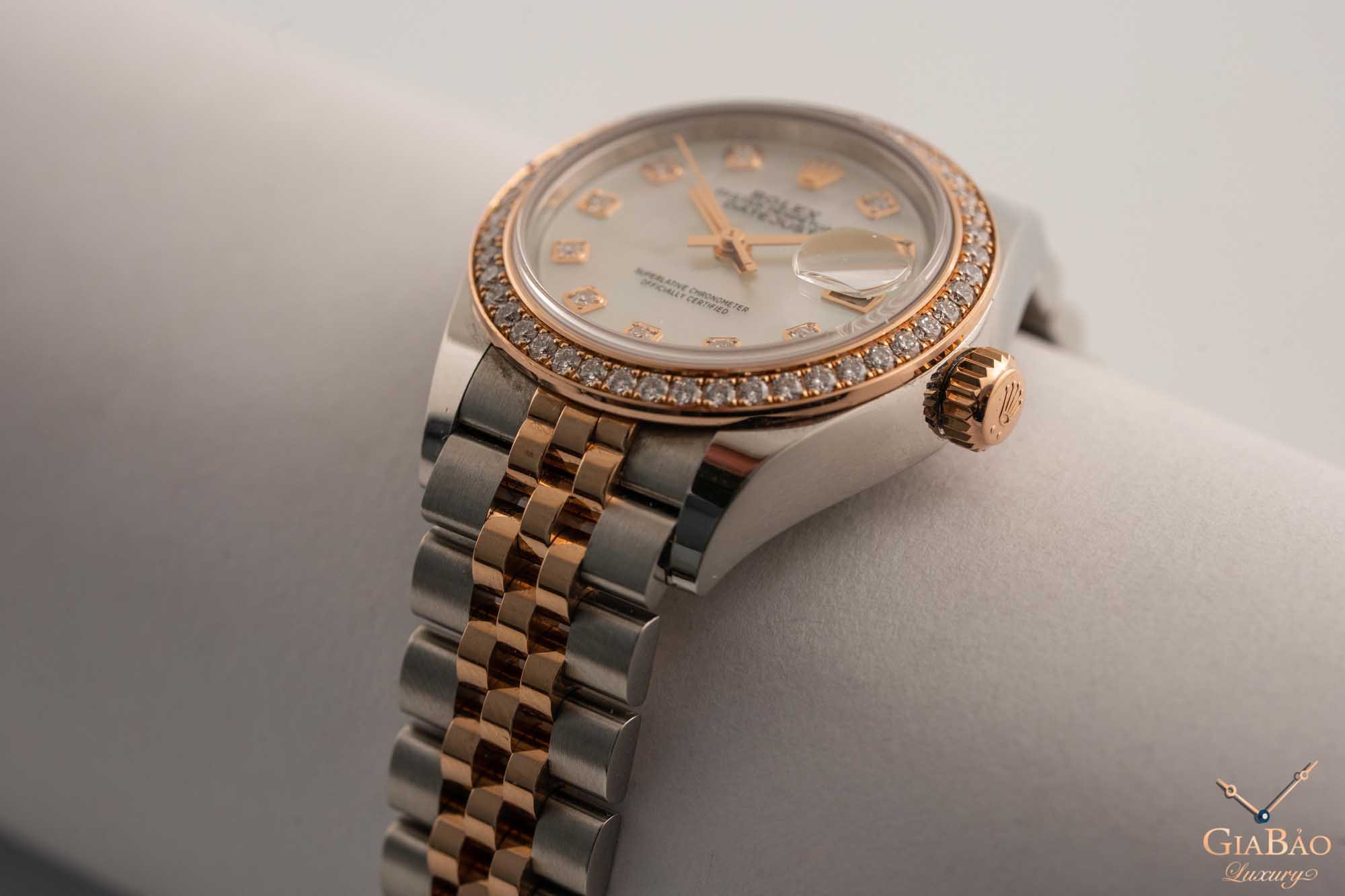 Đồng hồ Rolex Lady-Datejust 279381RBR Đồng Hồ Rolex Lady-Datejust 279381RBR Mặt Số Vỏ Trai Trắng
