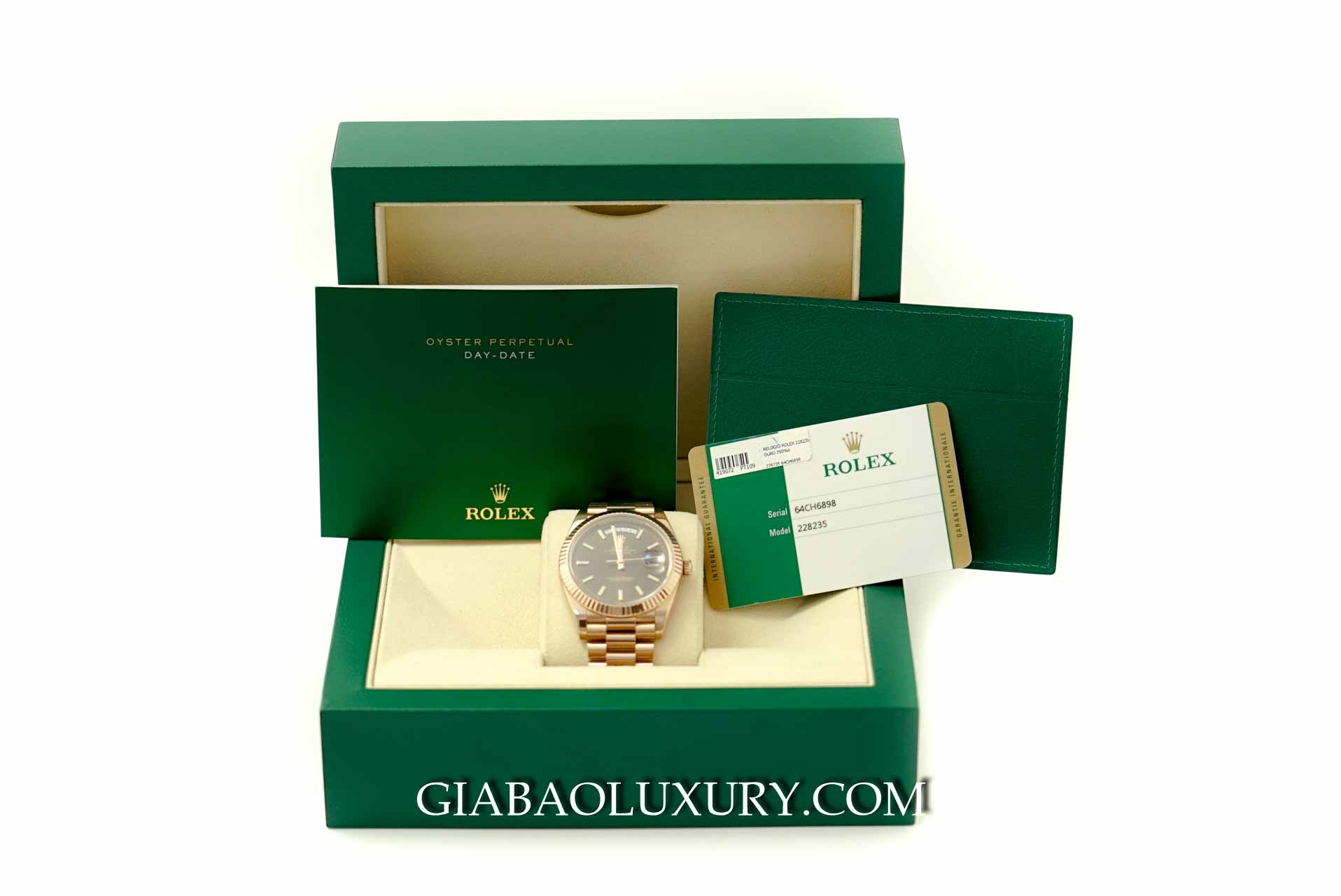 Đồng Hồ Rolex Day Date 228235 Mặt Số Chocolate Họa Tiết Chéo Đồng Hồ Rolex Day-Date 40 228235 Mặt Số Chocolate Họa Tiết Chéo