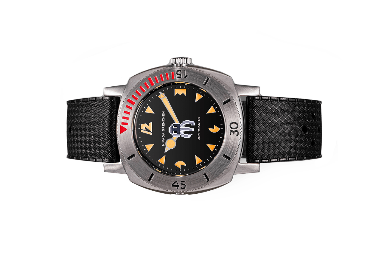 Đồng hồ đeo tay thương hiệu Nivada Grenchen, dòng sản phẩm Depthmaster, Ref number: 14110A, mặt số Jellyfish, size 39mm, máy tự động, vỏ thép không gỉ 316, dây da bò, mới 100%