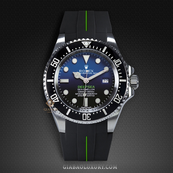 Dây cao su Rubber B dành cho đồng hồ Rolex Sea-Dweller DEEPSEA 44mm Ref. 116660 vành Ceramic khóa Glidelock (2008 - 2017) - Tang Buckle Series VulChromatic® Dây Rubber B Tang Buckle Series VulChromatic® cho Rolex Sea-Dweller DEEPSEA 116660