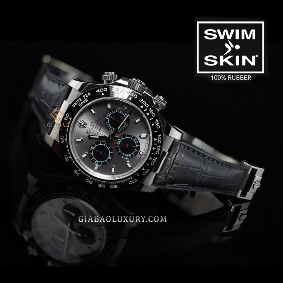 Dây Rubber B SwimSkin® Da Cá Sấu cho Rolex Daytona phiên bản dây cao su Oysterflex