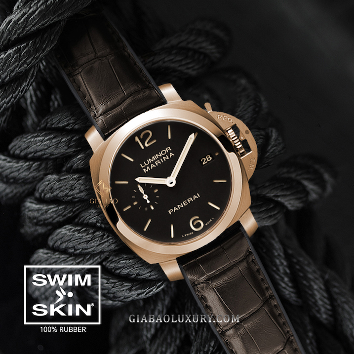 Dây cao su Rubber B dành cho đồng hồ Panerai Luminor 1950 (loại I + II) - SwimSkin® Alligator Dây Rubber B SwimSkin® Alligator cho Panerai Luminor 1950 (loại I + II)