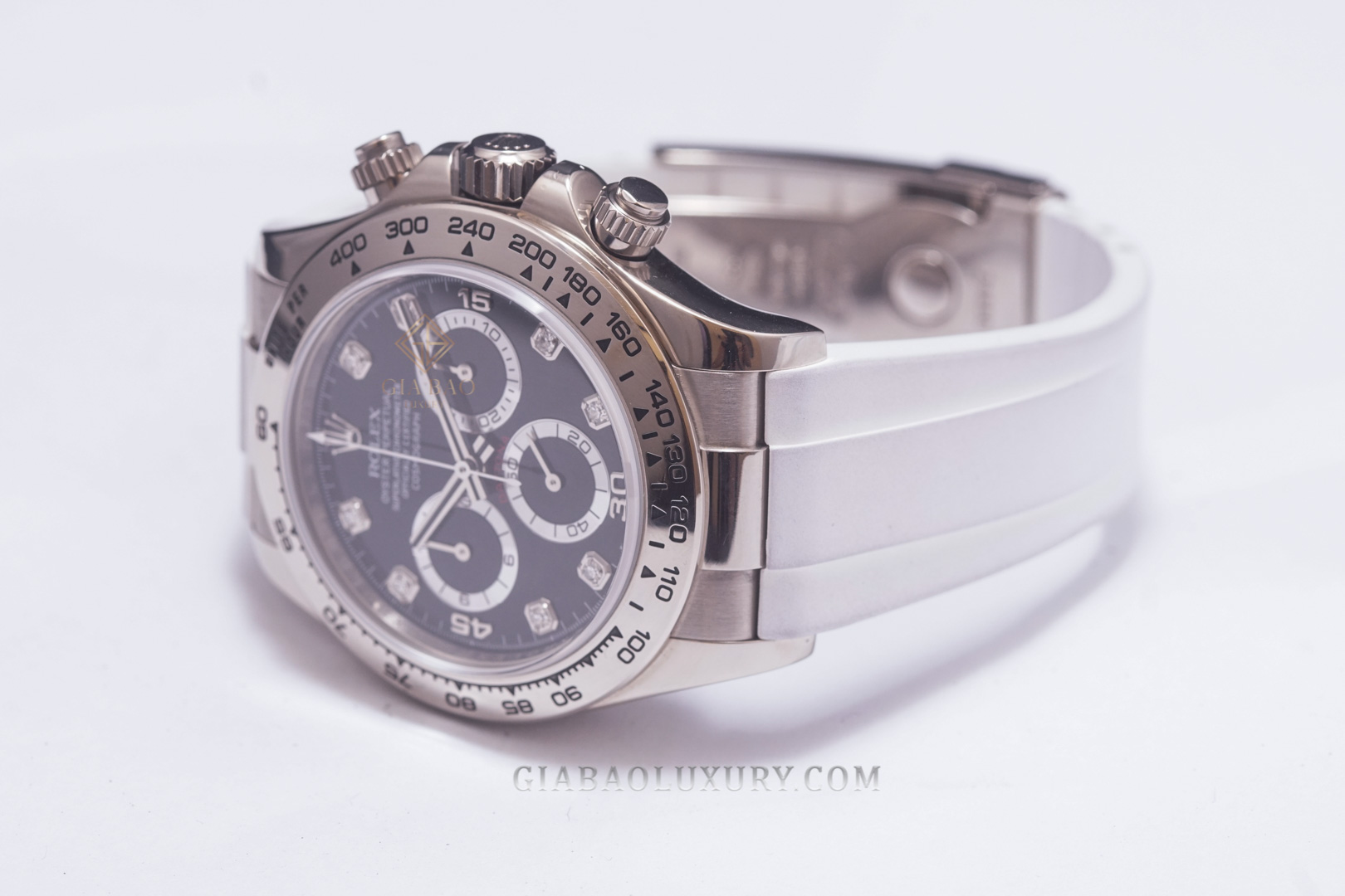 Đồng Hồ Rolex Cosmograph Daytona 116519G Mặt Số Đen Cọc Số Kim Cương