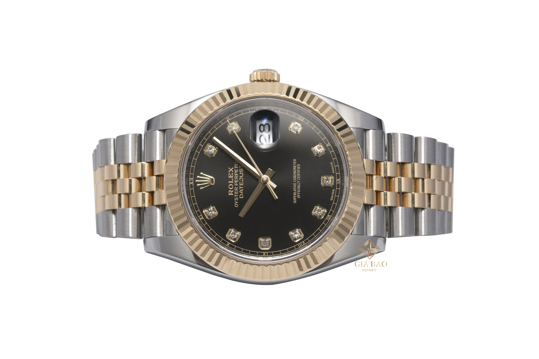 Đồng Hồ Rolex Datejust 126333 Mặt Số Đen Nạm Kim Cương