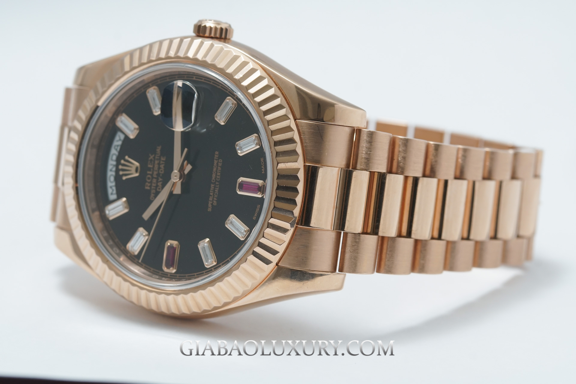 Đồng Hồ Rolex Day-Date II 218235 Mặt Số Đen